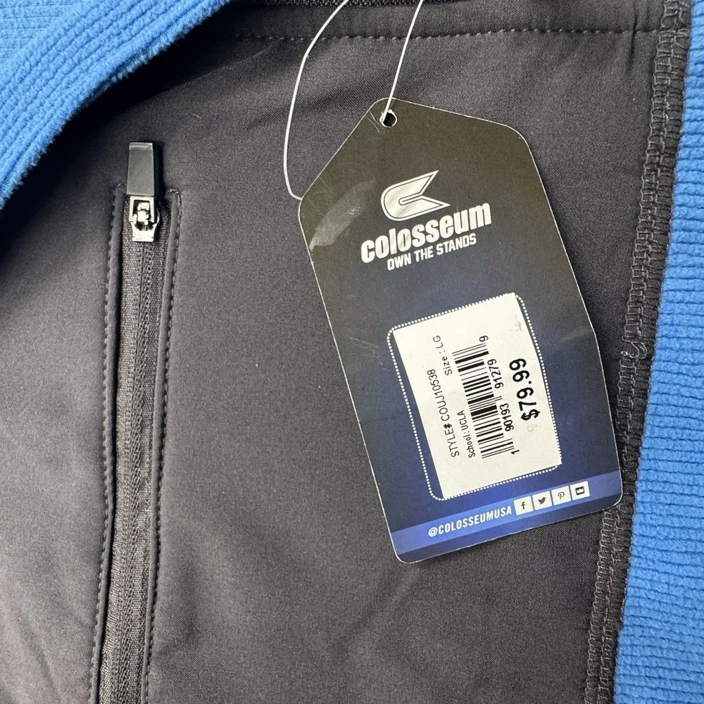 Men's Colosseum UCLA‎ Bruins Blue & Gray Mesa Corded Polar Full Zip Fleece Large